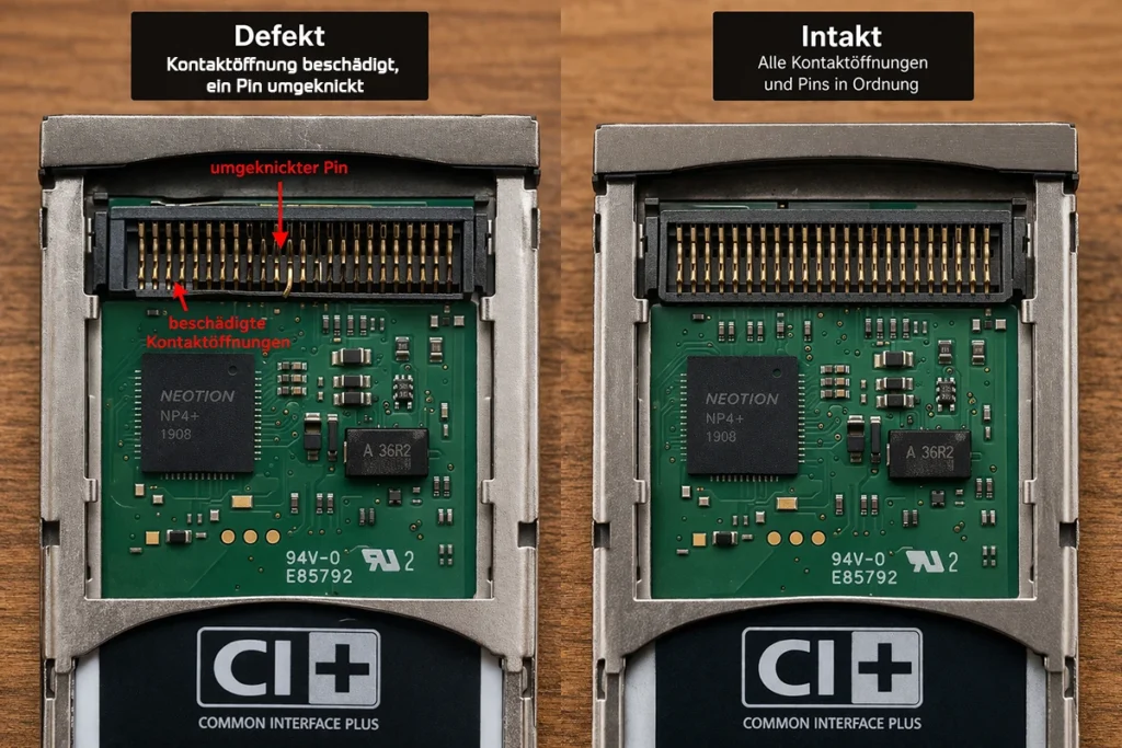 Fehlerhafte oder defekte CI+/HD+-Module