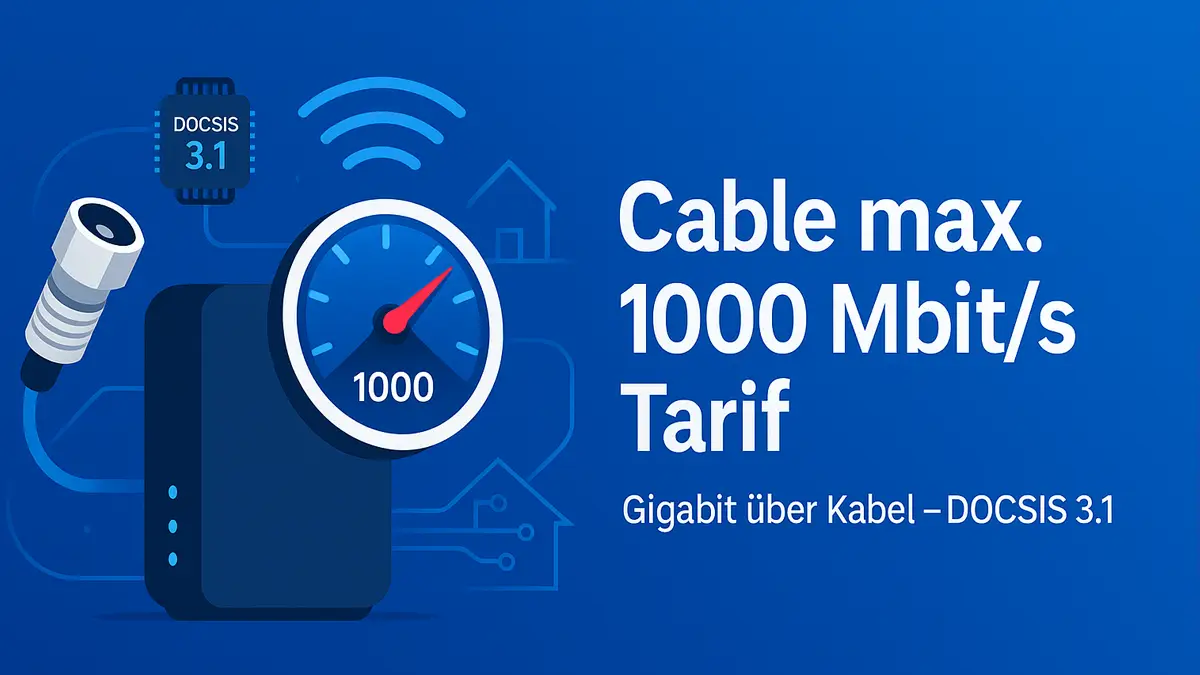 Vodafone Cable max. 1000 Mbit/s Tarif – Gigabit-Internet über den Kabelanschluss