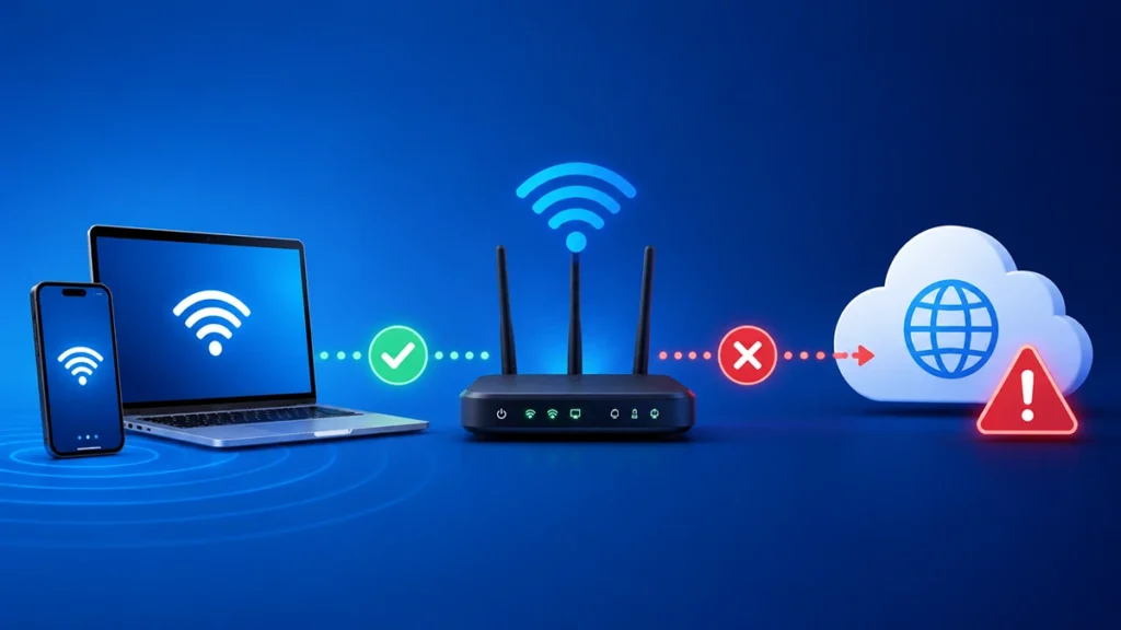 WLAN verbunden, aber kein Internet – einfache Prüfung