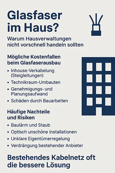 Glasfaser im Haus? Warum Hausverwaltungen nicht vorschnell handeln sollten Glasfaser im Haus? Warum Hausverwaltungen nicht vorschnell handeln sollten