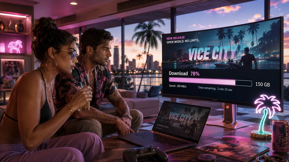 GTA 6 Download: Wie lange dauert der Download mit 50, 100, 250, 500 oder 1000 Mbit/s?