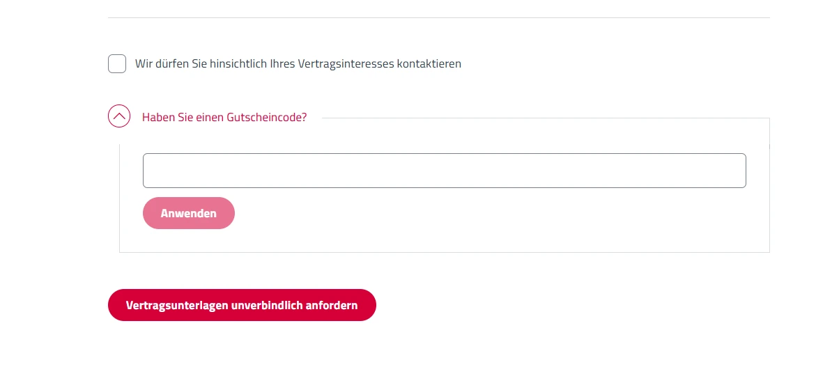 Gutscheincode im SachsenEnergie Bestellprozess eintragen